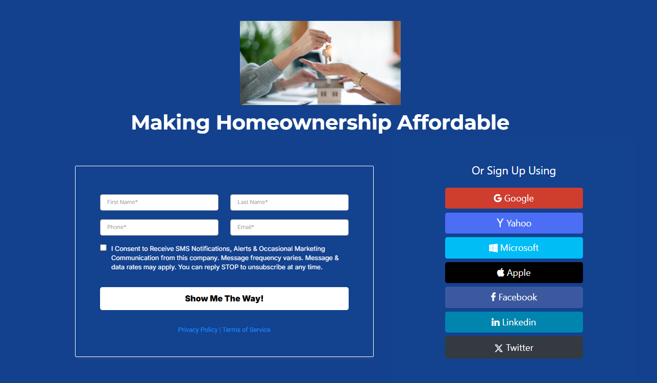 First Time Home Buyer Landing Page Image