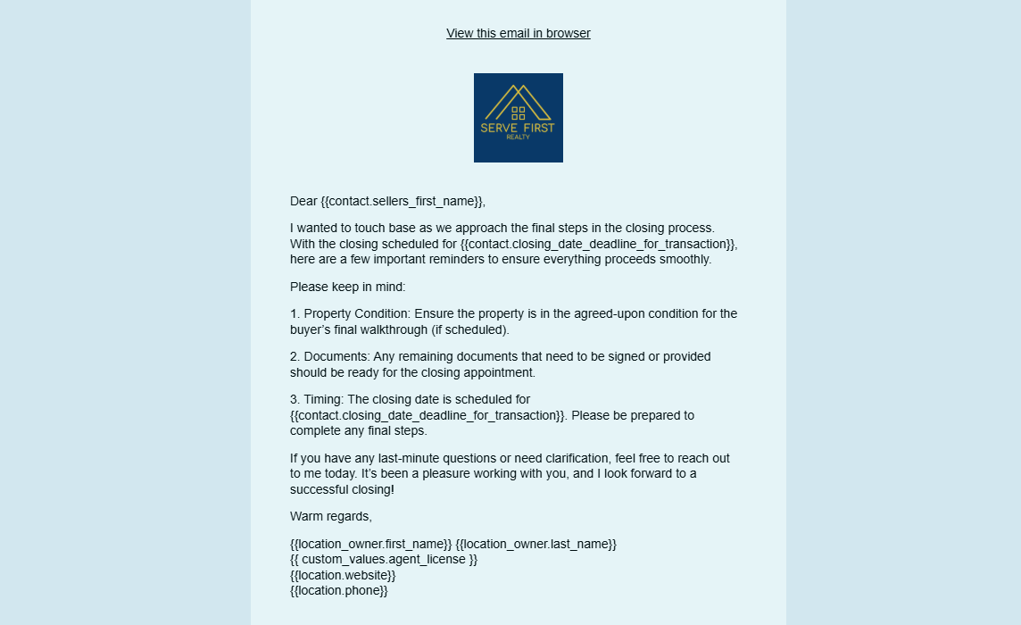 Email Template